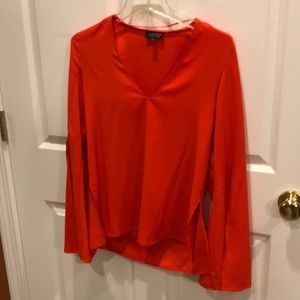 Dressy v-neck  bell armed blouse